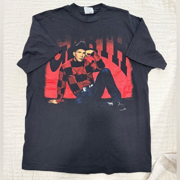 🎤 Vintage 1993 Garth Brooks Tour T-Shirt – Hanes Beefy-T – Size L – Made in USA
